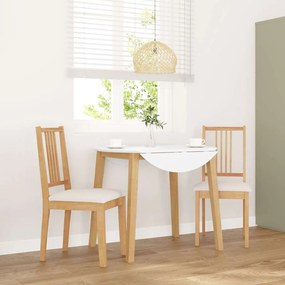 vidaXL Cadeiras de jantar com almofadões 2 pcs madeira maciça natural