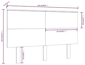 Cabeceira de cama 124x6x82,5 cm pinho maciço