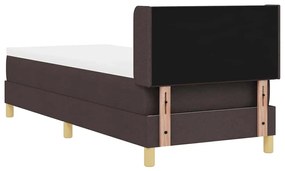 Cama Box Marrom Escuro e Branco 80 x 200 cm tecido