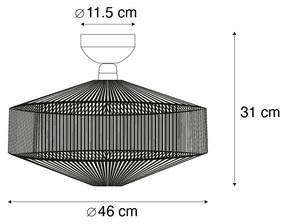 Japandi plafondlamp bruin met touw - Svea Japandi