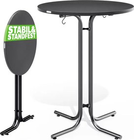 Mesa alta bar dobrável 110x70 cm cinzenta