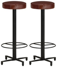Bancos de bar 2 pcs 76 cm couro genuíno