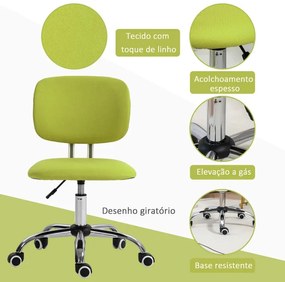 Cadeira de Escritório Oper Giratória com Altura Ajustável - Verde - De
