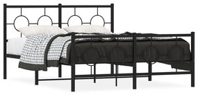 vidaXL Estrutura de cama com cabeceira e pés 140x200 cm metal preto
