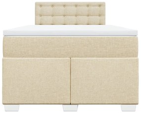 Cama boxspring com colchão 120x190 cm tecido cor creme