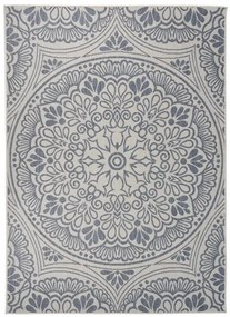 Tapete de tecido plano para exterior 200x280 cm padrão azul