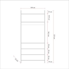 Guarda-roupa Dynamic – Pinho Atlântico – 104x225x52 cm