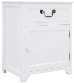 vidaXL Mesa de cabeceira 40x30x50 cm madeira de paulownia branco