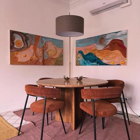 Candeeiro de Arco em Latão com Base em Mármore Branco Ajustável - XXL Moderno