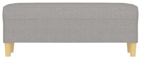 Banco 100x35x41 cm tecido cinza-claro