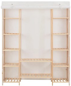 Roupeiro 135x40x170 cm tecido branco