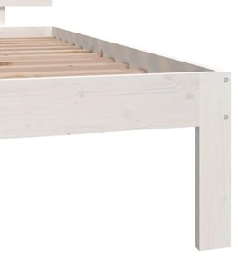 Estrutura cama pequena solteiro 75x190 cm madeira maciça branco