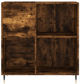 Armário p/ discos 84,5x38x89 cm deriv. madeira carvalho fumado
