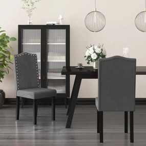 vidaXL Cadeiras de jantar 2 pcs veludo cinzento-escuro