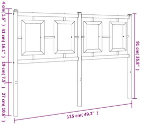 Cabeceira de cama 120 cm metal preto