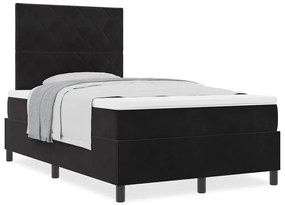 Cama Box Spring com Colchão vidaXL Preto Pequeno Duplo Veludo