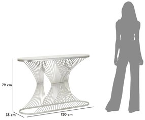 MESA DE CONSOLA 120X35X79 CM PRATEADA