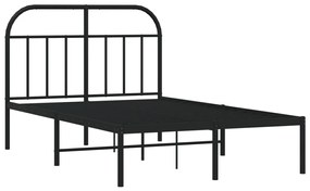 Estrutura de cama com cabeceira 120x200 cm metal preto