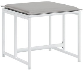 11 pcs conj. de jantar p/ jardim c/ almofadões textilene branco