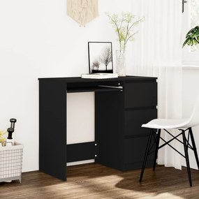vidaXL Secretária 90x45x76 cm derivados de madeira preto