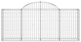 Cestos gabião arqueados 13pcs 200x30x80/100cm ferro galvanizado