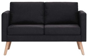 2 pcs conjunto de sofás tecido preto