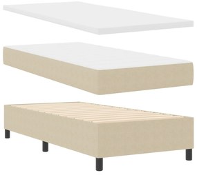 Cama Box Spring com Colchão Verde Claro Cinza Solteiro Tecido de Cordu