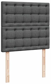 Cama com molas/colchão 90x200 cm tecido cinzento-escuro