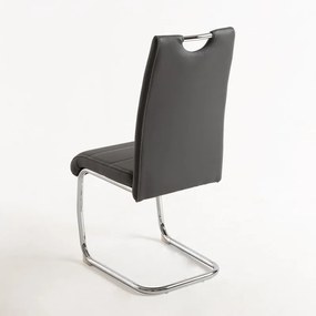 Conjunto de 2 Cadeiras Halley Cantilever em Couro Artificial Cinzento