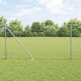 Postes de Cerca vidaXL com Ponta 26 pcs Ø32 mm 140 cm Aço Galvanizado