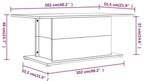 Mesa de centro 102x55,5x40 cm contraplacado cor carvalho sonoma