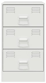 Mesa de cabeceira 34,5x39x62 cm aço branco
