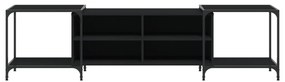 Móvel de TV 203x37x50 cm derivados de madeira preto