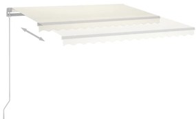 Toldo retrátil manual com LED 400x300 cm cor creme