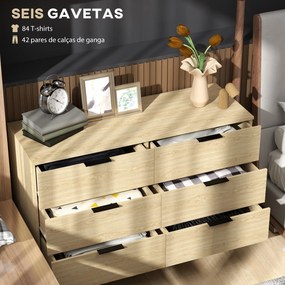 Cómoda com 6 Gavetas Cómoda para Dormitório Cómoda Moderna com Desenho