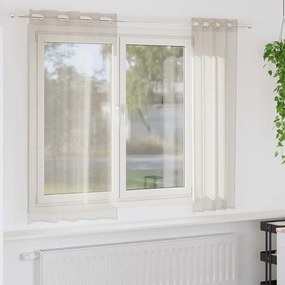 vidaXL Cortina de Voile 2 pcs Areia 175 x 140 cm Poliéster