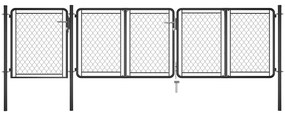 vidaXL Portão de jardim 100x395 cm aço antracite