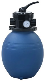 Filtro de areia p/ piscina válvula de 4 posições azul 300 mm