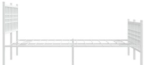 Estrutura de cama com cabeceira e pés 140x200 cm metal branco