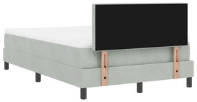 Cama Box Spring com Colchão vidaXL Cinza Claro 120x200 cm Veludo