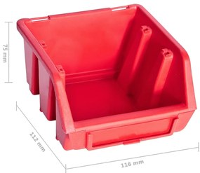 39 pcs kit caixas arrumação com painéis parede vermelho e preto