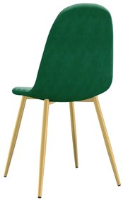 Cadeiras de jantar 2 pcs veludo verde-escuro