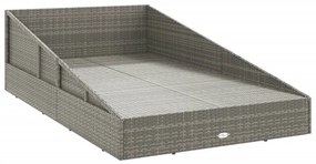 Espreguiçadeira de jardim 110x200 cm vime PE cinzento