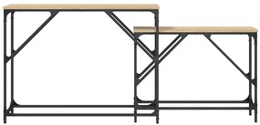 Mesas consola de encastrar 2 pcs deriv. madeira carvalho sonoma