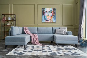 Sofá-Cama de Canto Belen – Azul – 300 x 78 x 202 cm