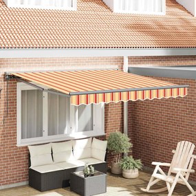 vidaXL Toldo Retrátil Manual Multicolor 300 x 250 cm Poliéster e Metal