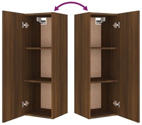 Conjunto móveis de TV 4pcs madeira processada carvalho castanho