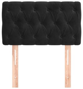 Cabeceira de cama veludo 80x7x78/88 cm preto