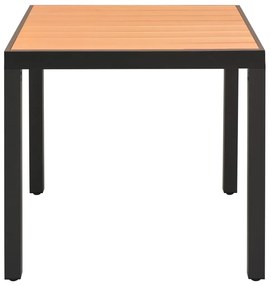 Mesa de jardim em alumínio e WPC 80x80x74 cm castanho