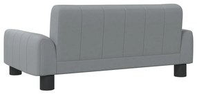 Sofá infantil 70x45x30 cm tecido cinzento-claro